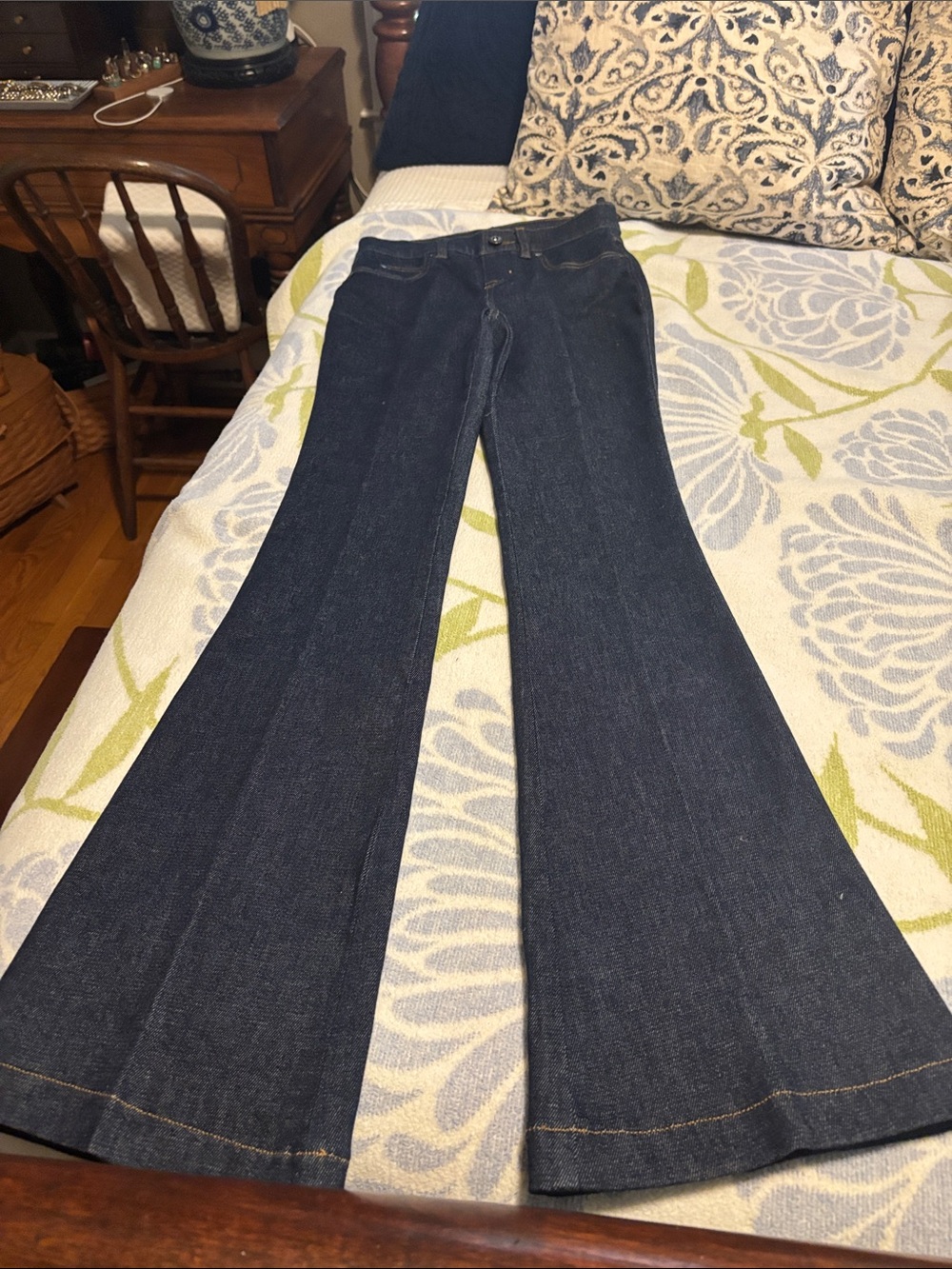 SPANX Dark Indigo Wide-Leg Flare Jeans